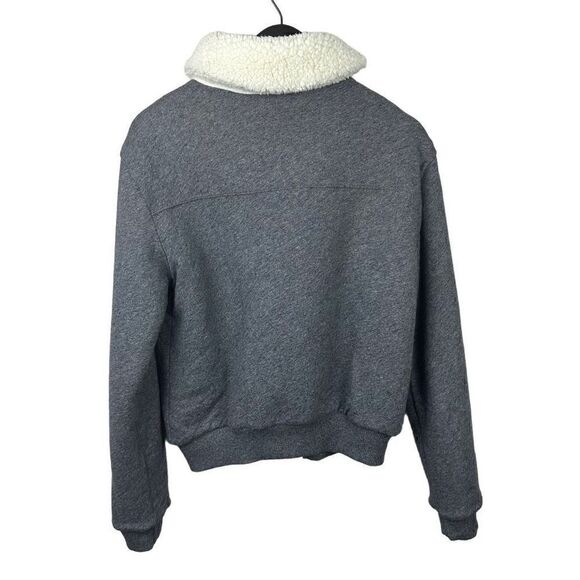 ABERCROMBIE FITCH WOMENS TRISTEN REVERSIBLE MOTO Jacket teddy coat size large - Picture 4 of 5